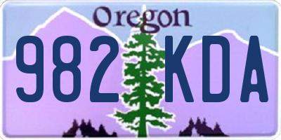 OR license plate 982KDA