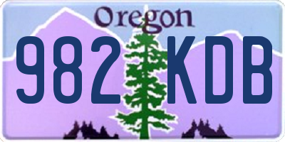 OR license plate 982KDB