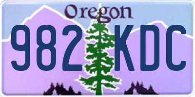 OR license plate 982KDC