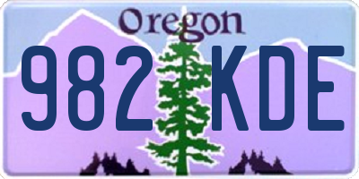 OR license plate 982KDE