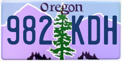 OR license plate 982KDH