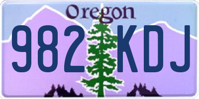 OR license plate 982KDJ