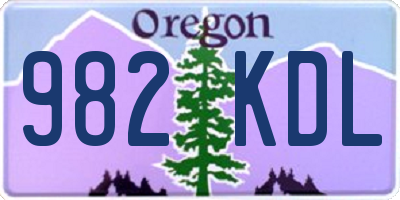 OR license plate 982KDL