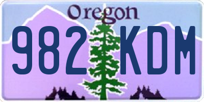 OR license plate 982KDM