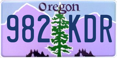 OR license plate 982KDR