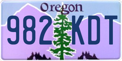 OR license plate 982KDT