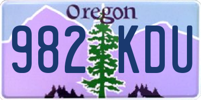 OR license plate 982KDU