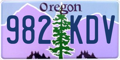 OR license plate 982KDV
