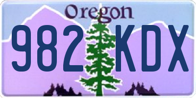 OR license plate 982KDX