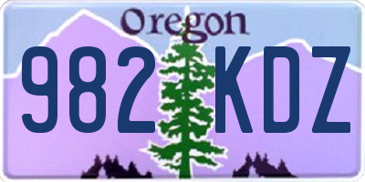 OR license plate 982KDZ