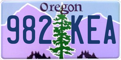 OR license plate 982KEA