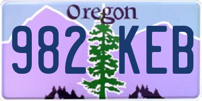 OR license plate 982KEB