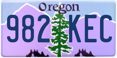 OR license plate 982KEC