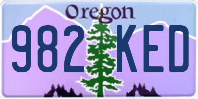 OR license plate 982KED