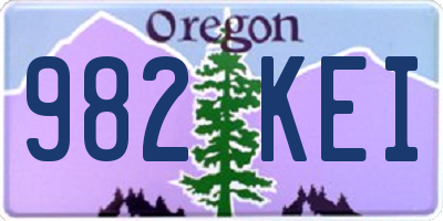 OR license plate 982KEI