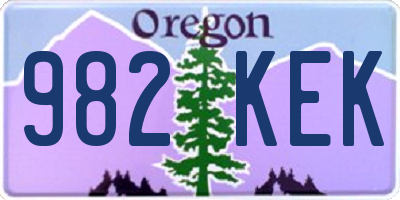 OR license plate 982KEK