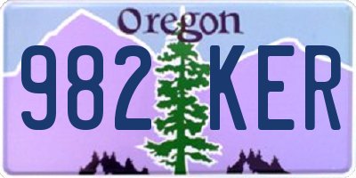 OR license plate 982KER