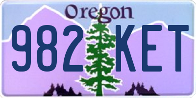 OR license plate 982KET