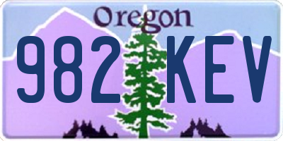 OR license plate 982KEV