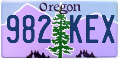 OR license plate 982KEX
