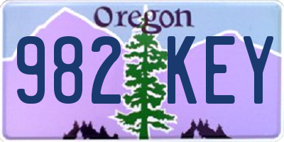 OR license plate 982KEY