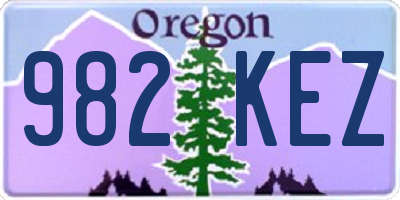 OR license plate 982KEZ