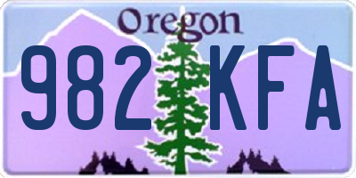 OR license plate 982KFA