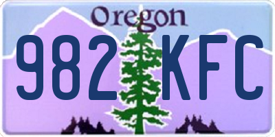 OR license plate 982KFC