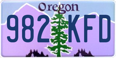 OR license plate 982KFD