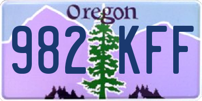 OR license plate 982KFF