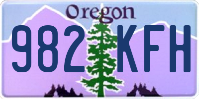 OR license plate 982KFH