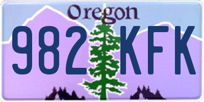 OR license plate 982KFK