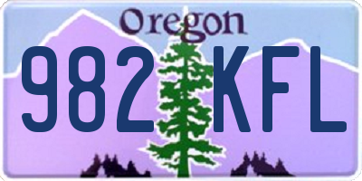 OR license plate 982KFL