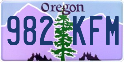 OR license plate 982KFM