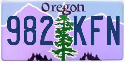 OR license plate 982KFN