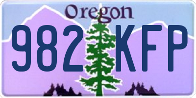 OR license plate 982KFP