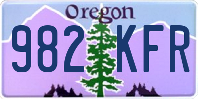 OR license plate 982KFR