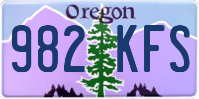 OR license plate 982KFS
