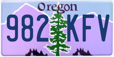 OR license plate 982KFV
