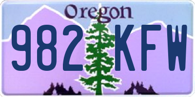 OR license plate 982KFW
