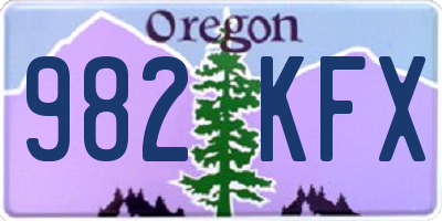 OR license plate 982KFX