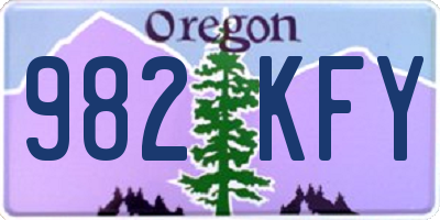 OR license plate 982KFY