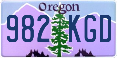 OR license plate 982KGD