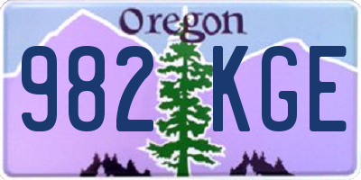 OR license plate 982KGE