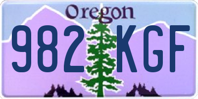 OR license plate 982KGF