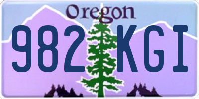 OR license plate 982KGI