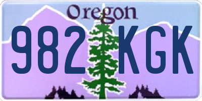 OR license plate 982KGK