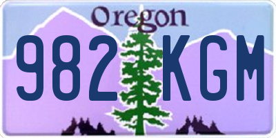 OR license plate 982KGM