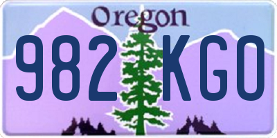 OR license plate 982KGO