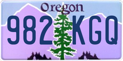 OR license plate 982KGQ